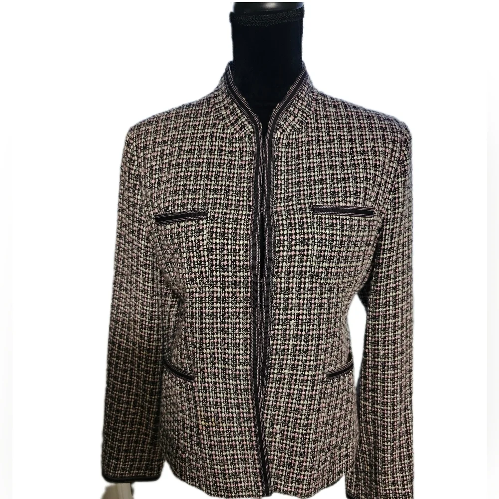 Mark, Fore & Strike vintage looking black & pink tweed jacket blazer​ - Picture 2 of 12